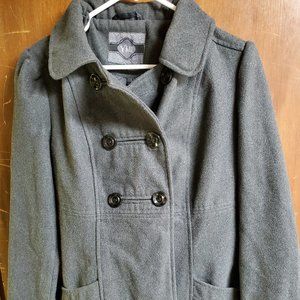 Black 10% Wool Coat - Large